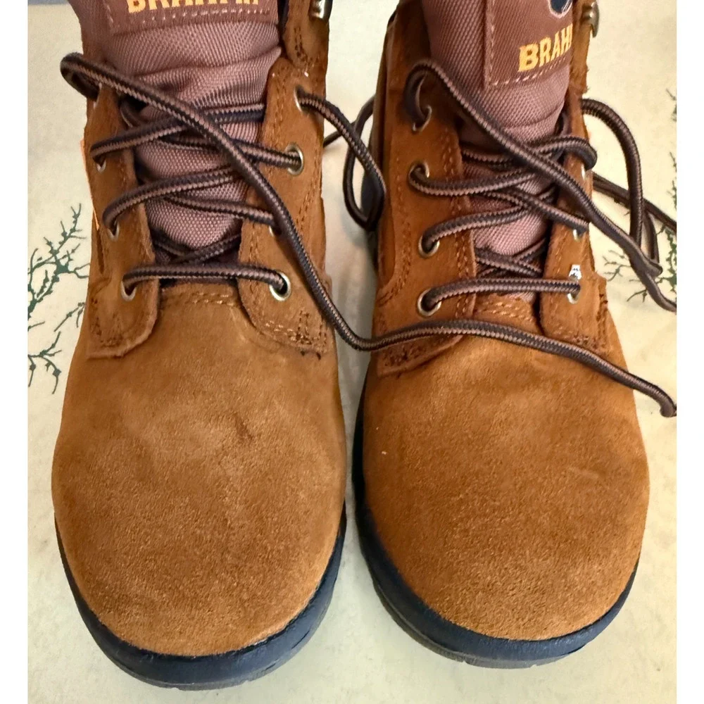 Brahma Work Boots Womens Size 9 Brown Leather Diane 2 Suede Waterproof Steel Toe